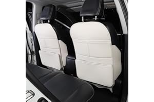 TAIKOO Car Seat Back Protector,2 Pack Large Capacity Pocket Storage Organizer,Kick Mats Back Seat Protector,Preventing the Impact of Children Stepping on the Seat Backrest(Grey -2 pcs)