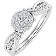 FINEROCK 1/4 Carat Round Diamond Engagement Ring in 10K Gold