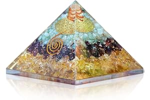 HANIFA CRYSTALS Triple Money Orgonite Pyramid Attract Wealth and Prosperity- Crystals Pyramid for Positive Energy And Meditation Yoga Positive Energy Crystal That Promotes Wealth, Prosperity and attracts Success