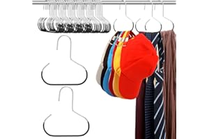 Zonon 12 Pcs Scarf Hangers Metal Belt Hat Ring Hanger with Grip Coating, Scarf Organizer Storage Holders for Ties Scarves Belts Tank Tops Hat Hooks (Black)