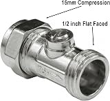 Reeds 2x 15mm x 1/2 inch Male Iron Flat Faced Isolating Valve Pack of 2 view 3