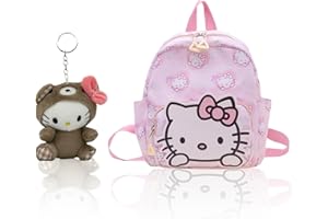 Holymid Kawaii Kitty Backpack for Teens Women, Cute Cartoon Nylon Mini Backpack Purse Shoulder Bag Bookbag Travel Daypack