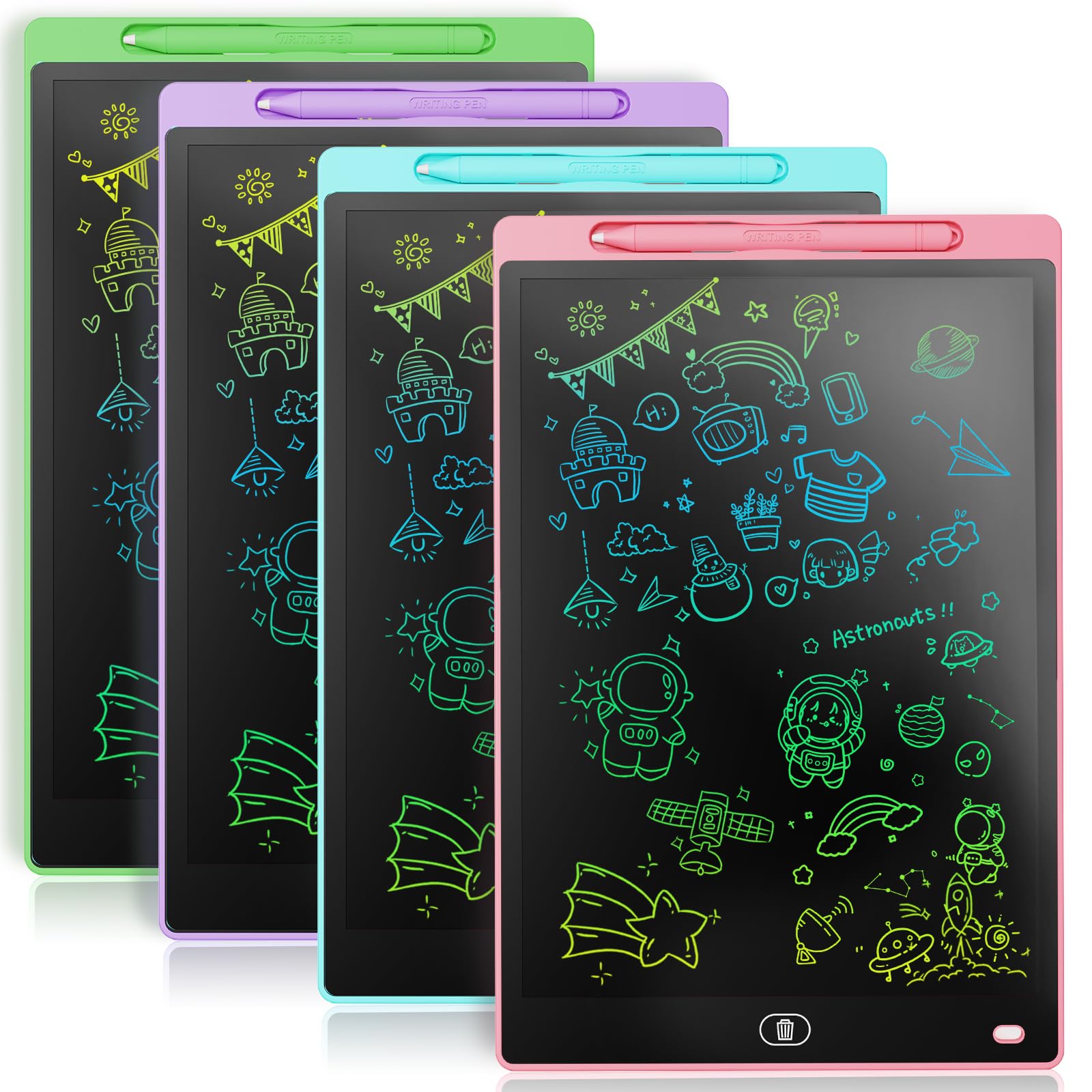 Photo 1 of [4 Pack] Genialba LCD Writing Tablet 8.5-Inch Colorful Doodle Board, Toddler Learning Educational Toys Gifts for 3-8 Years Old Girls and Boys, Electronic Drawing Pad for Kids (Pink&Blue&Green&Purple)