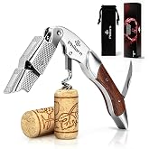 Philorn Wine Opener Professional Manual Wine Key for Servers | Corkscrew Wine Opener with Foil Cutter & Cap Remover, Bartende