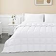 sunflower Comforter Duvet Insert Queen Size White Down Alternative Filling Cotton Shell All Season Hypoallergenic Warm Breathable Noiseless Machine Washable with Corner Taps