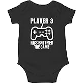 Crazy Bros Tee's Player 3 Has Entered the Game Baby Bodysuit Funny Infant Boy Outfit Cute Unisex Comfy Humor