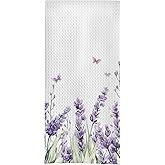 GCFET Spring Waffle Kitchen Towels - Purple Lavender Flower Hand Towels, Floral Decorative Tea Towels for Farmhouse Kitchen Bathroom (16x24)