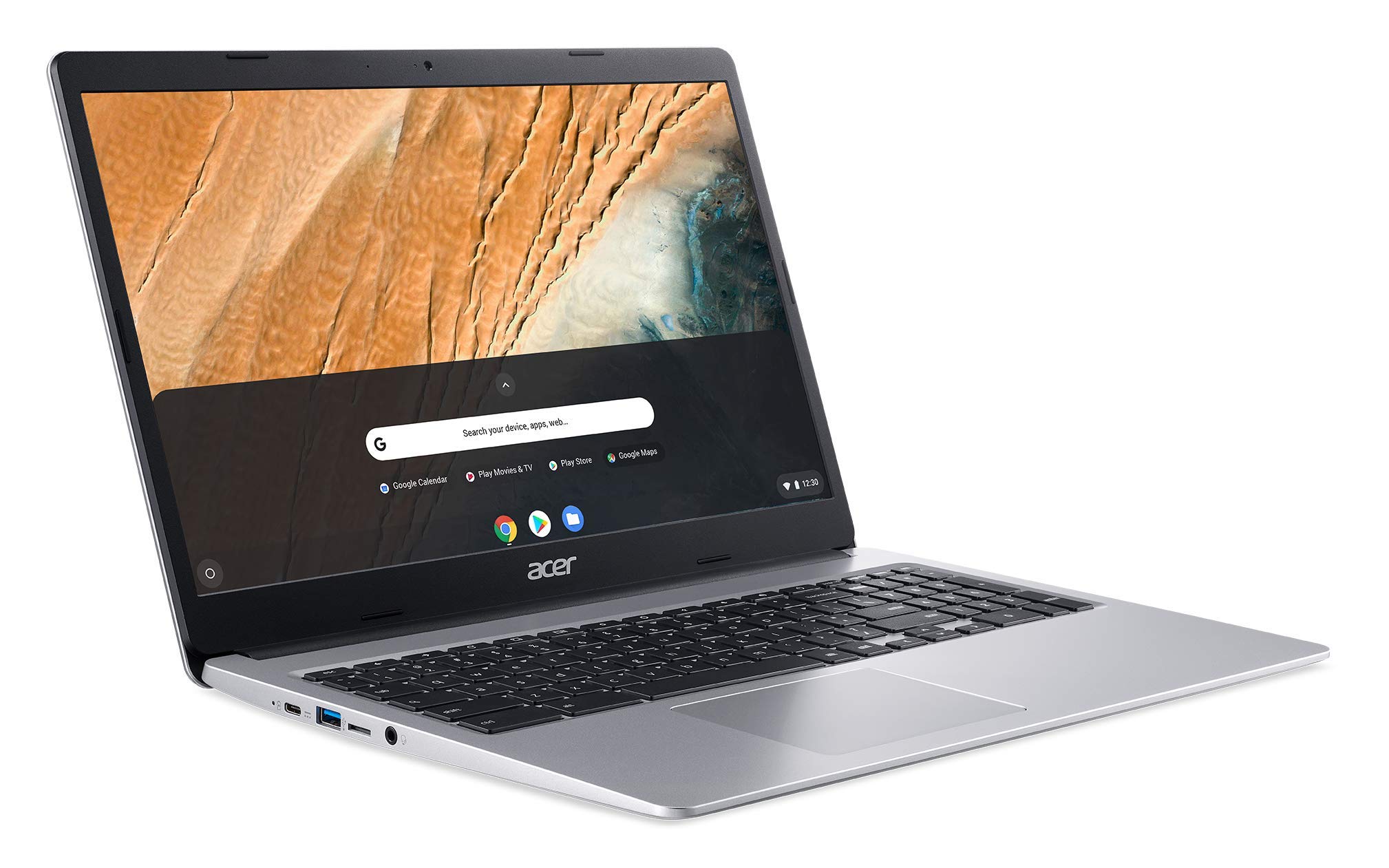 Acer (エイサー) 2022 Chromebook 315 15.6インチ フルHD 1080p IPS タッチスクリーン ノートパソコン PC Intel Celeron N4020 デュアルコアプロセッサー 4GB DDR4 RAM 64GB eMMC ウェブカメラ WiFi バッテリー寿命12時間 クロム OS シルバー