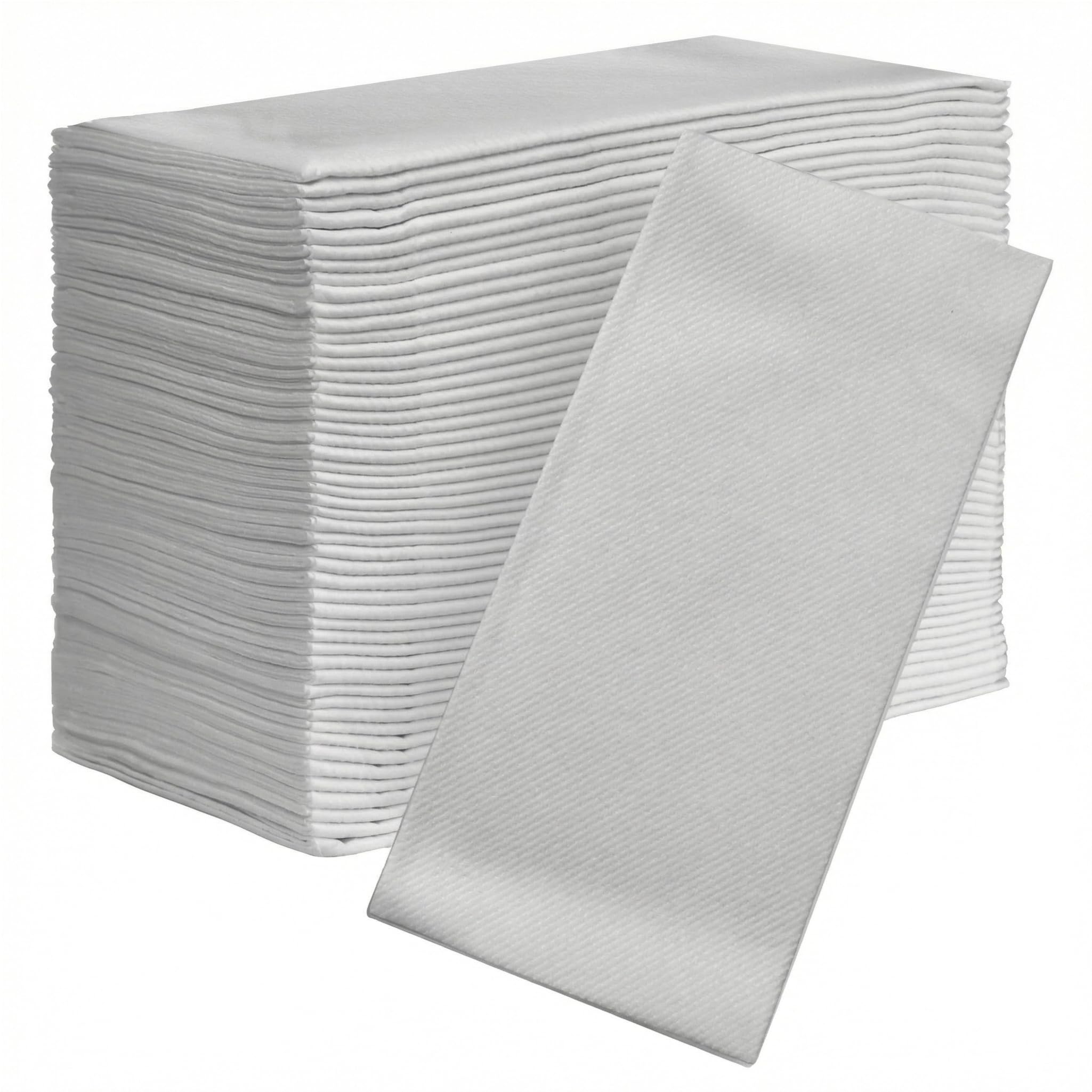 AMERICAN HOMESTEAD Paper Napkins - Silver Disposable Linen-Like Dinner Napkins - Restaurant-Quality Table Serviettes for Weddings, Parties, and Events - 15.75" x 15.75" - 50 Count