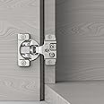 Furniware 10 Pieces 1/2 in Overlay Soft Close Concealed Hinge for Face Frame Door, 105° Open Angle Concealed Stainless Steel Hinges for Face Frame Door, Soft Close Cabinet Hinge Satin Nickel