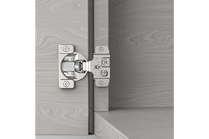 Furniware 2 Pieces 1/2 in Overlay Soft Close Concealed Hinge for Face Frame Door, 105° Open Angle Concealed Stainless Steel Hinges for Face Frame Door, Soft Close Cabinet Hinge Satin Nickel