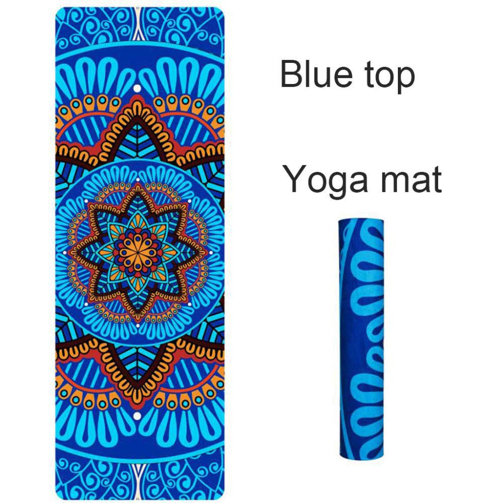 Amazon.com : 5 MM Lotus Pattern Suede TPE Yoga Mat Pad Non ...