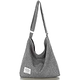 Covelin Women's Retro Large Size Canvas Shoulder Bag Hobo Crossbody Handbag Casual Tote