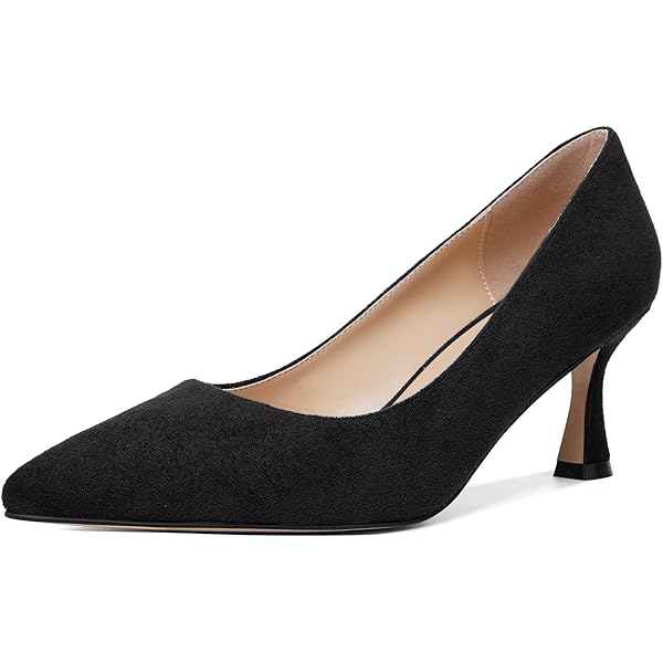 Amazon.com | JUSTDANNI Women's Suede Slip On Block Square Toe