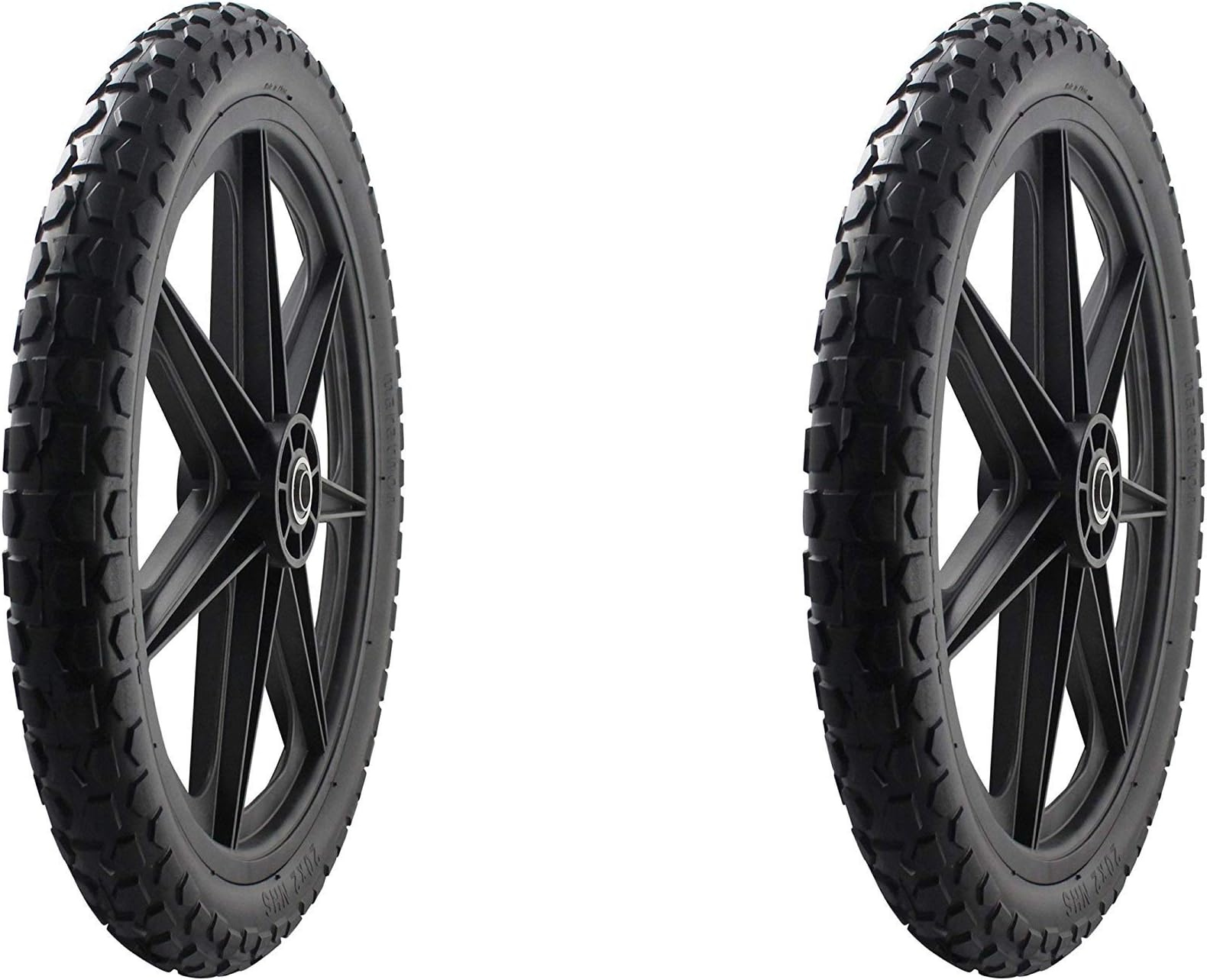 Marathon 92010 Flat Free 20" Replacement Tire Assembly for Rubbermaid Big Wheel Carts (Pack of 2)