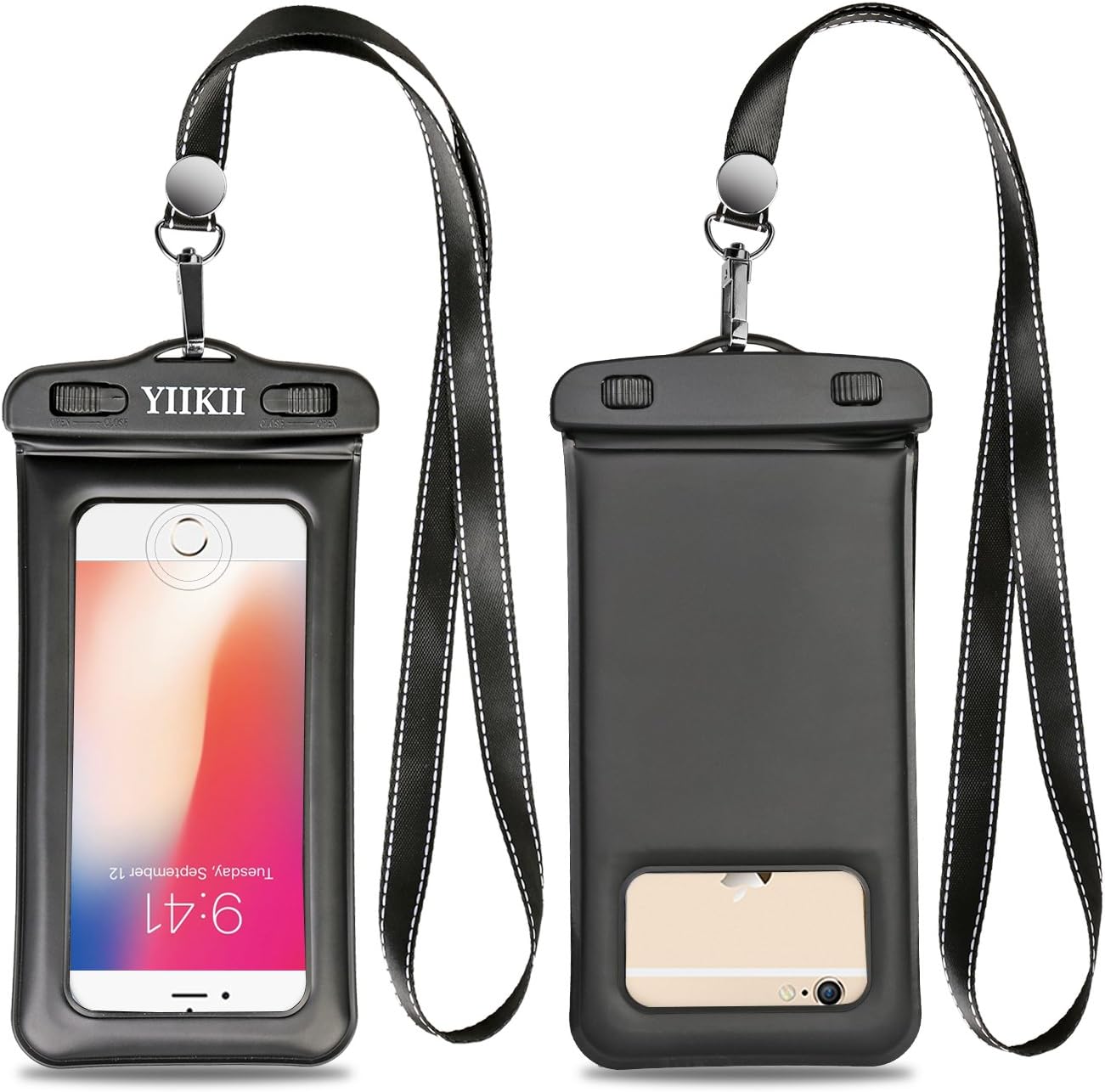 YIIKII Compatible with Floating Waterproof Case,Cell Phone Dry Bag Pouch with Touch ID Fingerprints Available Replacement for iPhone X 8 7 6s 6 Plus, Galaxy etc up to 6.0"