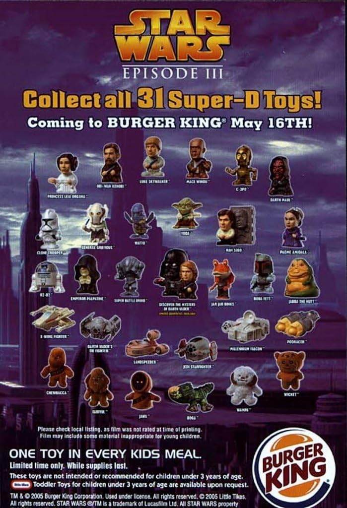 burger king 2005 star wars toys