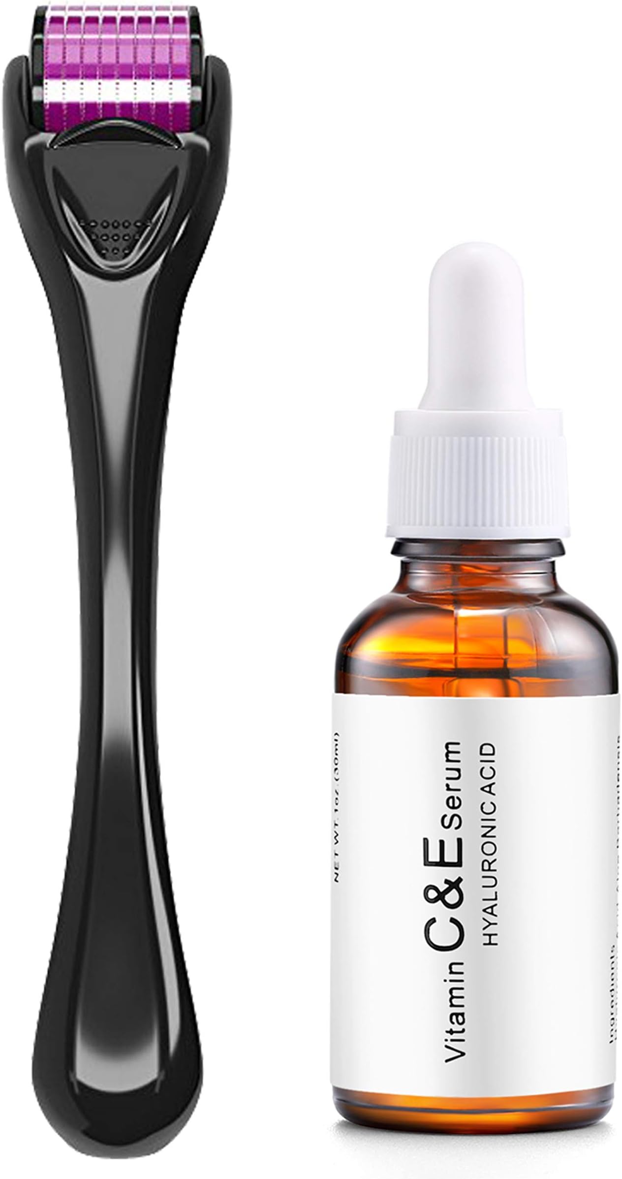 Niddix 1.00mm Derma Roller Microneedle Kit with Face Serum – Set With Micro Needle Dermaroller + Vitamin C with Hyaluronic Acid Facial Serum
