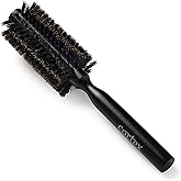 Cortex Professional 100% Boar Bristle Round Brush - Hair Brushes for Women and Men, Round Brush for blow Drying, Natural and Soft boar bristle for all types of hair, black wooden handle brush 2''