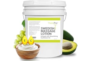 Swedish Massage Lotion by TheraPro - 5 Gallon - Unscented, Water Dispersible - Swedish Deep Tissue Massage Lotion for Massage Therapy - Smooth Glide No Sticky Residue - Professional Massage Lotion