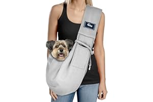 Cuby Dog and Cat Sling Carrier Hands Free Reversible Pet Papoose Bag Soft Pouch and Tote Design Suitable for Puppy, Small Dog
