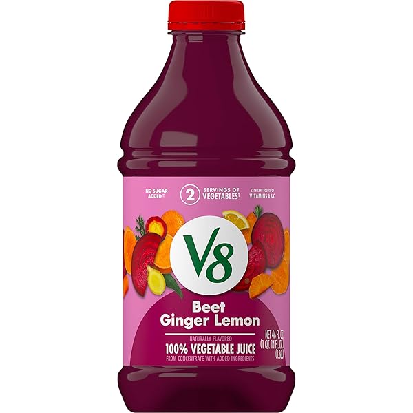 V8 BEET GINGER LEMON 100% VEGETABLE JUICE, 46 FL OZ BOTTLE