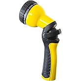 Dramm One Touch Revolution 9 Pattern Spray Gun with Thumb Control Water Flow, Perfect for Water Restricted Areas when Watering Plants, Pots, Baskets, Vegetables, Yellow
