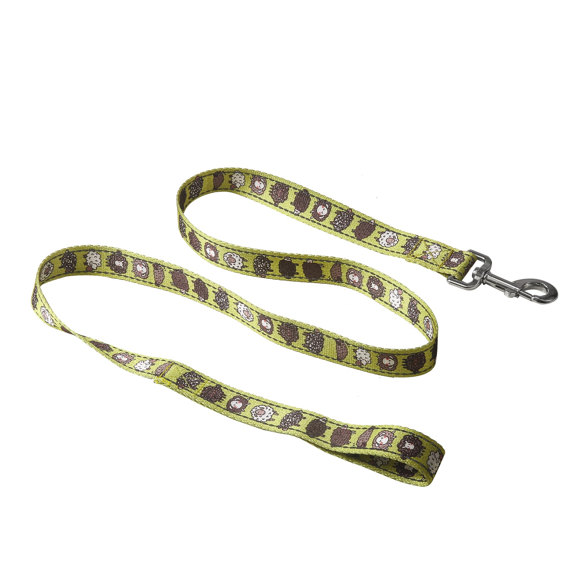 Eco Chic Recycled Dog Lead Double Sided Reflective Machine Washable Pet Leash (Cute Sheep Green Medium/Large)