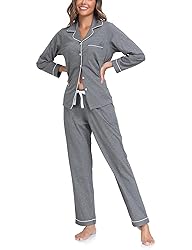 COLORFULLEAF Women's 100% Cotton Long Sleeve Pajama