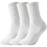 Ceoon 3 Pairs Pilates Socks with Grips for Women Non-slip Grip Sock for Hospital Labor and Delivery