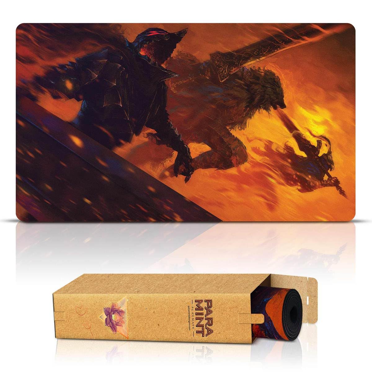 Paramint Brothers In Arms (Stitched) - MTG Playmat by Anato Finnstark, Berserk, Elden Ring, Dark Souls Anime - Compatible with Magic The Gathering Playmat - Play MTG, YuGiOh, TCG - Original Designs