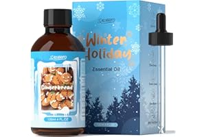 SALUBRITO Gingerbread Essential Oil 4 Fl.Oz (120ml), Pure & Natural Fragrance Oils, Winter Essential Oil for Diffuser, Candle & Soap Making, Strong Scented Oil & Diffuser Oil
