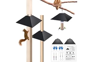 BULFULL Metal Squirrel Baffle for 4x4 Post or Hanging, 2-in-1 Outdoor Wooden Pole Mount Squirrel Guards for Bird Feeder Pole,