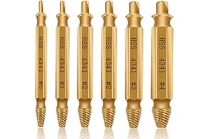 Screw Extractor, [Upgraded Version][6 Pieces] Diyife Stripped Screw Remover, Damaged Screw Bolt Extractor Set, Speed Out Dril