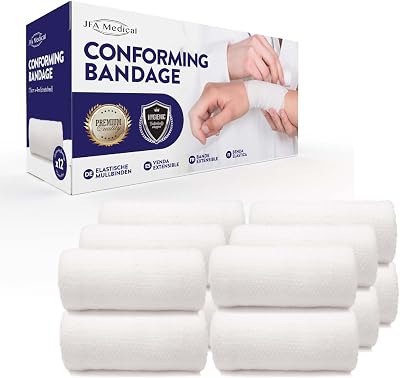 JFA Medical Conforming Bandage 7.5cm x 4m Pack of 12 Gauze Bandages