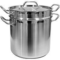 Update International SDB-12 Double Boiler, 12-Quart, Clear