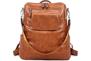 CLUCI Leather Backpack Purse for Women, Large Fashion Convertible Anti-theft, Travel Backpack Purses