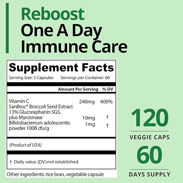 GIGANTIC SULFORAPHANE + MYROSINASE 10MG (120 CAPSULES) – INCLUDES VITAMIN C, PROBIOTICS, PREBIOTICS TO HELP SUPPORT ANTIOXIDANT, IMMUNE HEALTH – MADE IN USA