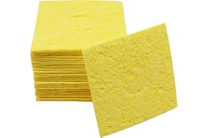 SWZHAI 32 Pcs 2.4" x 2.4" Solder Sponge, Replacement Solder Tip Cleaning Sponge Welding Soldering Iron Tip Sponge Welding Clean Pads