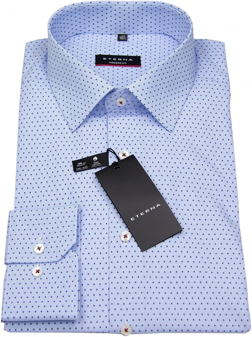 eterna Men's Formal Shirt Blue 17 Amazon.co.uk Clothing