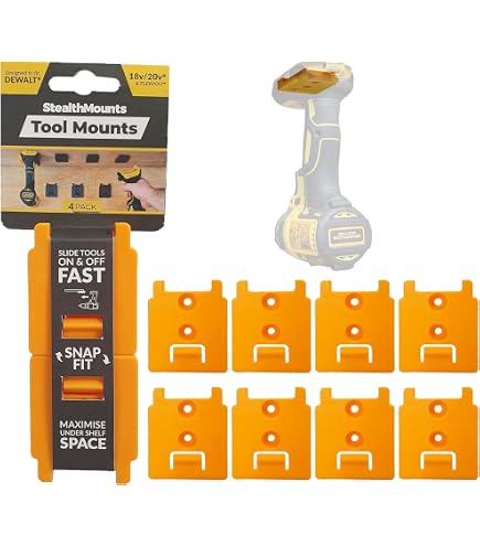 Dock-e Mounting Brackets For DeWalt 12V Lithium-Ion Tools – 3-Pack, Organize Your Drill/Saw