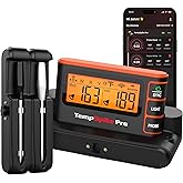 ThermoPro WiFi Bluetooth Wireless Meat Thermometer Digital, Unlimited Range,Detachable Thiner Meat Probe & Standalone Base,10