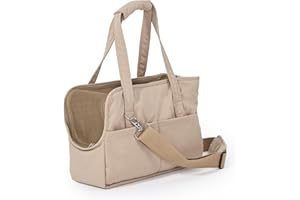 GENERIC Pet Dog Casual Crossbody Bag, Hands-Free One Shoulder Soft Edged Pet Bag, Fully Open Sunroof Cover with Mesh Window and Large Front Pocket, Pet Carrier Purse for Small Dog Cat（Can Hold 10 Pounds）