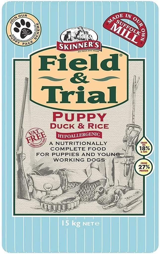 Skinners Field & Trial Puppy Duck & Rice , Complete Dry Food, Supports Gut Health, 15kg, 15 kg (Pack of 1)