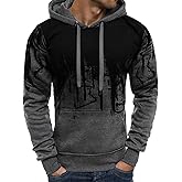 Ymosrh Mens Fleece Hoodies Men Gradient Color Pullover Long Sleeve Hooded Sweatshirt Tops Blouse Hoodies Pullover