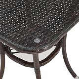 EVRE Copenhagen 3 Piece Rattan Bistro Set with Cushions & Glass Table view 6
