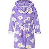 Girls Fleece Hooded Robe Warm Sleepwear for Toddler Kids Soft Fuzzy Bathrobe Gifts