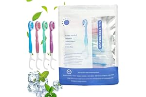 5 in 1 Mini Toothbrush & Floss, Portable Design with Integrated Toothpaste Storage & Interdental Brush, 5 in 1 Mini Travel To