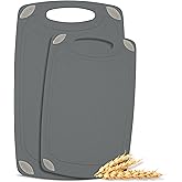 AXIOM CREATIONS 2-Piece Reversible Cutting Board Set Made with Natural Wheat Straw Fiber, Eco-Conscious Food Safe Kitchen Essentials, Gluten Free &amp; BPA Free Chopping Boards for Kitchen