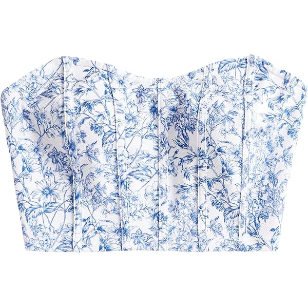 WDIRARA Women's Floral Print Strapless Crop Tube Top - Sleeveless, Slim Fit Boho Tops For Summer, Club, Or Vacation - View #13
